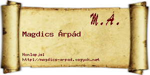 Magdics Árpád névjegykártya
