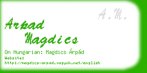 arpad magdics business card